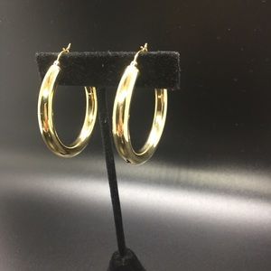 Argento Vivo Gold Tubular Hoop Earrings